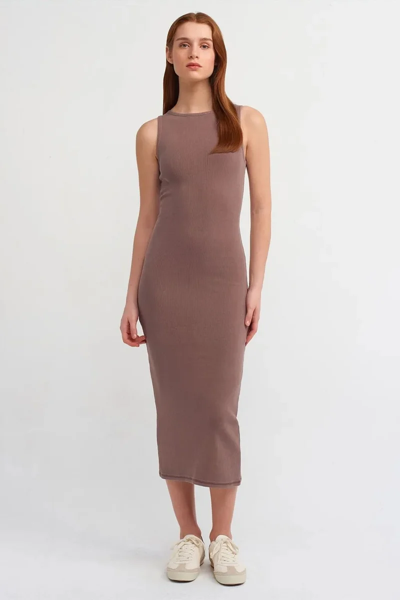 DILVIN Sleeveless Bodycon Midi Dress