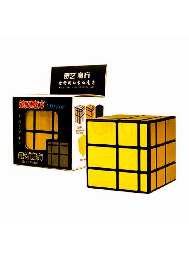 D ETERNAL Qiyi Fantasy Themed Mirror Cube 3X3 High Speed Magic Puzzle Cube For 14 Years And Up, Gold - Image 1