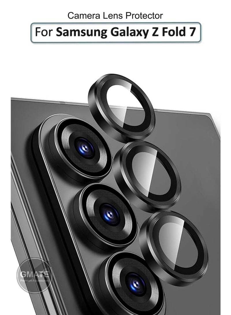 GMATE For Samsung Galaxy Z Fold 7 -  Camera Lens Protector , Scratch-Resistant Ultra-Thin Tempered Glass with Aluminum Edging , High Quality Camera Lens Protector - Black - Image 1