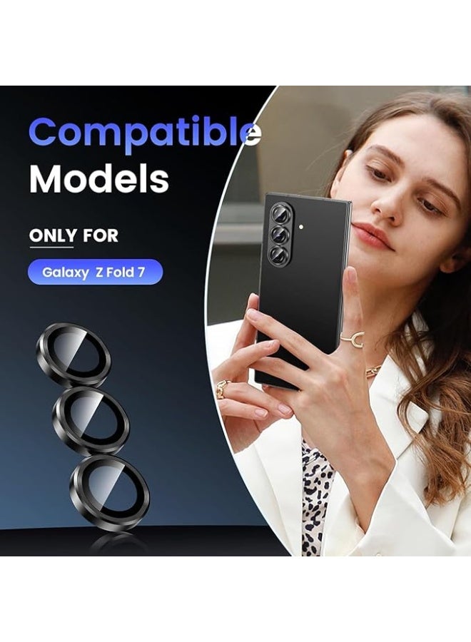 GMATE For Samsung Galaxy Z Fold 7 -  Camera Lens Protector , Scratch-Resistant Ultra-Thin Tempered Glass with Aluminum Edging , High Quality Camera Lens Protector - Black - Image 5