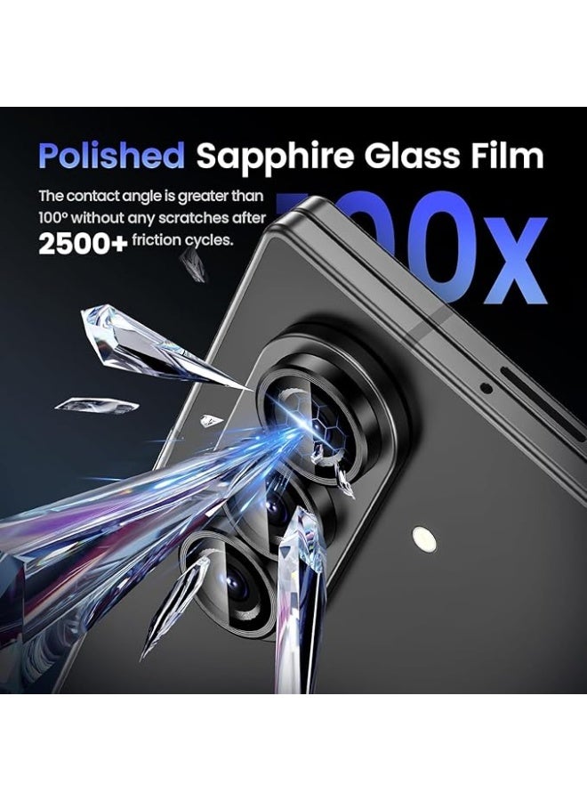 GMATE For Samsung Galaxy Z Fold 7 -  Camera Lens Protector , Scratch-Resistant Ultra-Thin Tempered Glass with Aluminum Edging , High Quality Camera Lens Protector - Black - Image 2