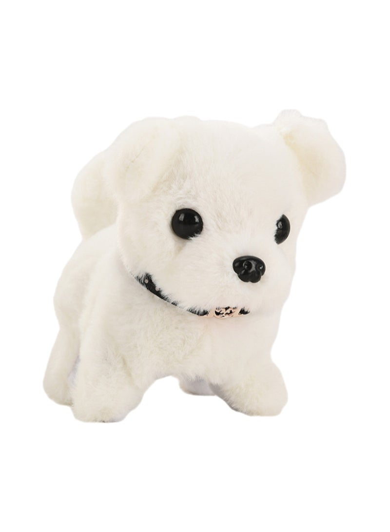White Short-Eared Bichon Electronic Plush Stuffed Animal Interactive Puppy Touch Control, Electronic Dog Pet, Robot Toy, Animated Toy Dog ​​Suitable For Kids Baby  - Image 1