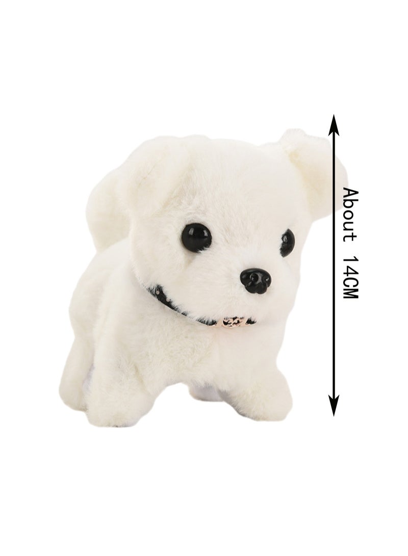 White Short-Eared Bichon Electronic Plush Stuffed Animal Interactive Puppy Touch Control, Electronic Dog Pet, Robot Toy, Animated Toy Dog ​​Suitable For Kids Baby  - Image 2