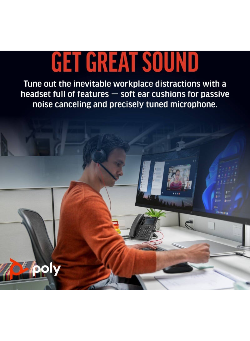 Poly Blackwire 5220 Stereo USB-C Headset, Black | 8X231AA - Image 2