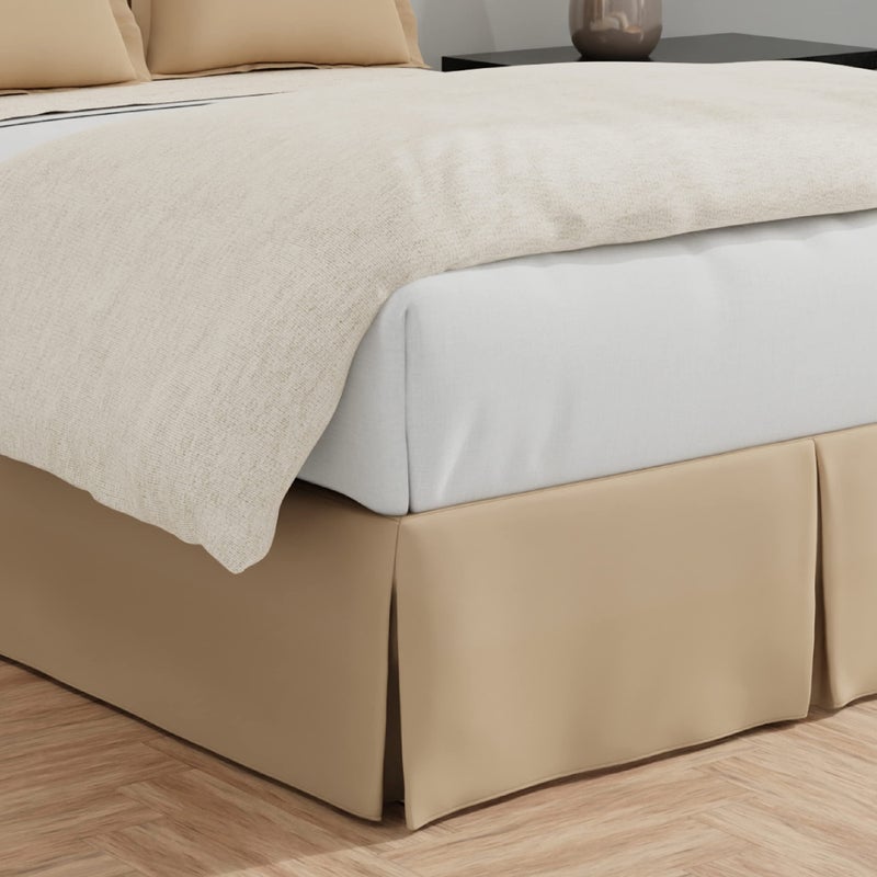 Bed Makers Never Lift Your Mattress Wrap Around Bed Skirt Classic Style Low Maintenance Wrinkle Resistant Fabric Traditional 14 Inch Drop Length California King Mocha