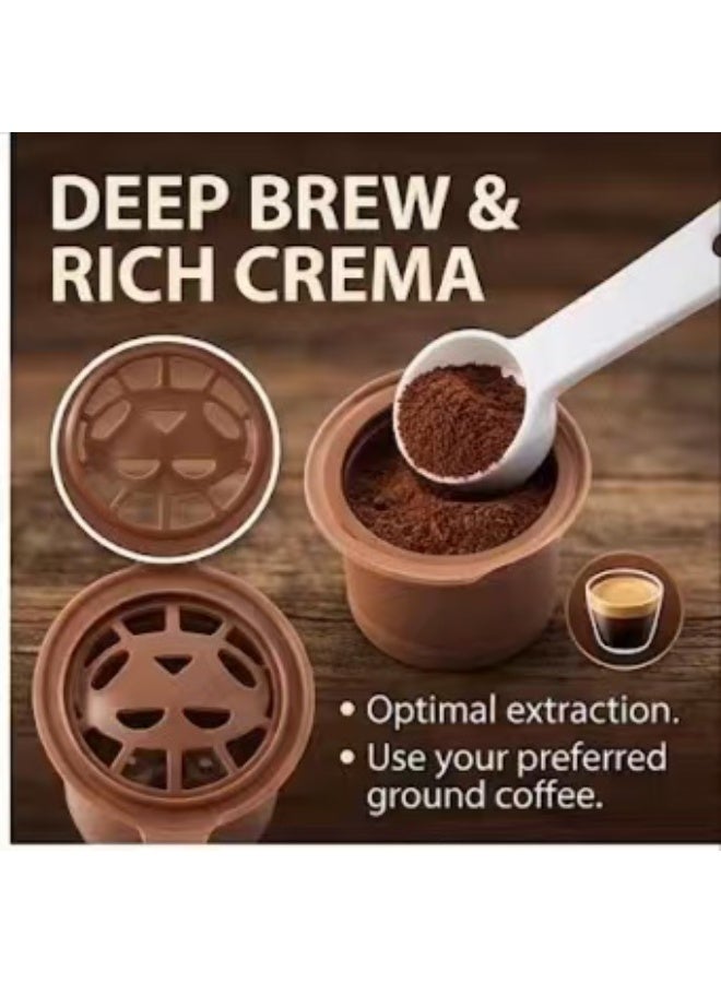 Captaintech 3-in-1 Refillable Espresso Pods – Sustainable Reusable Coffee Capsule Set Compatible with Multi-Purpose Stainless Steel Mesh Filters for DIY Coffee, Tea, and Fruit Infusions - Image 2