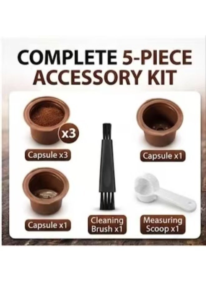 Captaintech 3-in-1 Refillable Espresso Pods – Sustainable Reusable Coffee Capsule Set Compatible with Multi-Purpose Stainless Steel Mesh Filters for DIY Coffee, Tea, and Fruit Infusions - Image 4