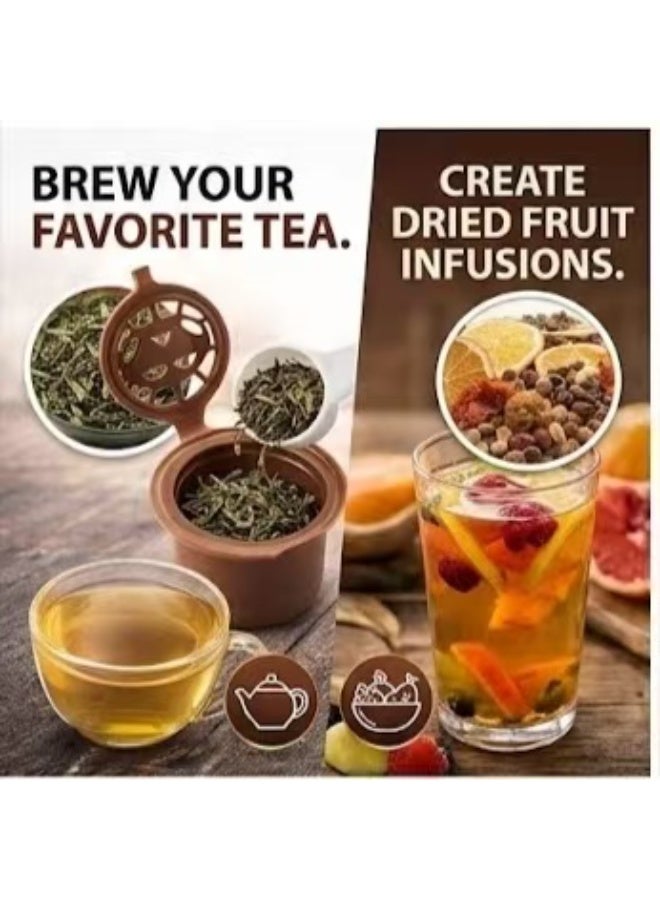 Captaintech 3-in-1 Refillable Espresso Pods – Sustainable Reusable Coffee Capsule Set Compatible with Multi-Purpose Stainless Steel Mesh Filters for DIY Coffee, Tea, and Fruit Infusions - Image 3