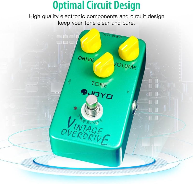 JOYO Vintage Overdrive Pedal Classic Tube Screamer Pedal for Electric Guitar with True Bypass (JF-01) Stain resistant - Image 2