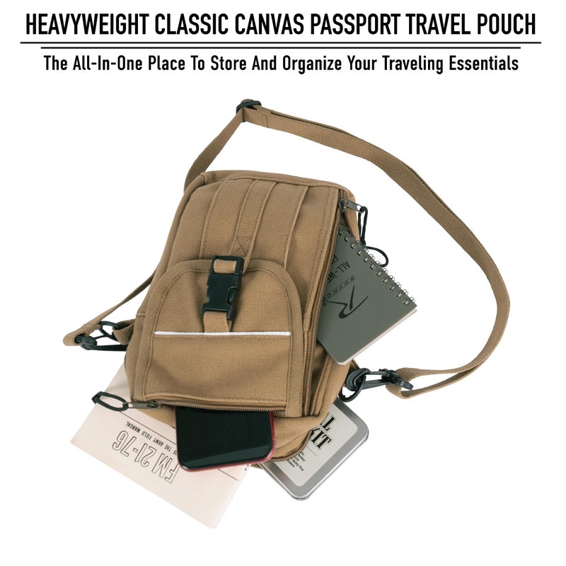 Rothco Heavyweight Classic Canvas Passport Travel Pouch, Olive Drab - Image 4