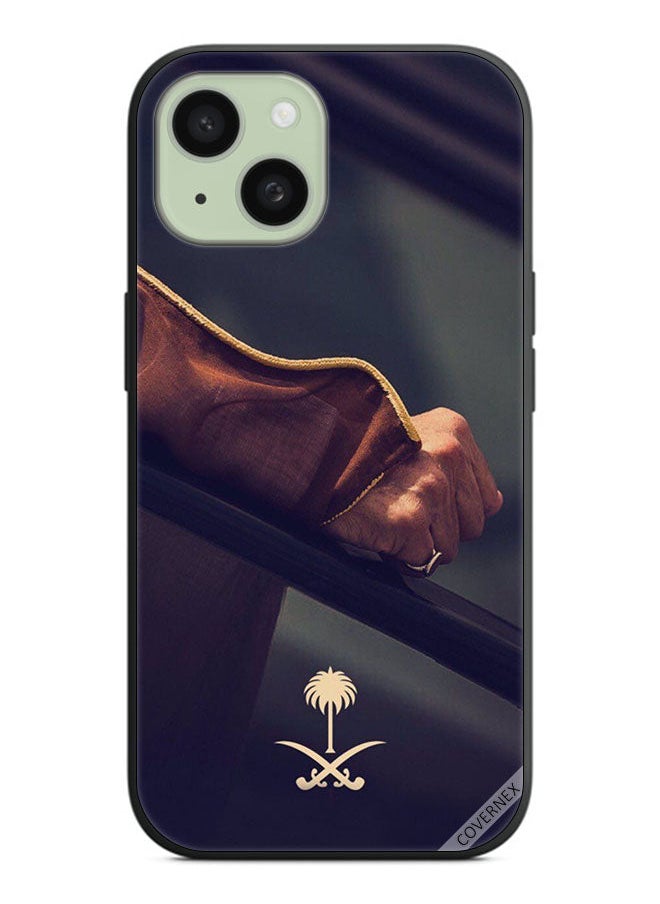 Covernex - Protective Case Cover For Apple iPhone 15 Plus Hand & Saudi Arabia National Sign - Image 1