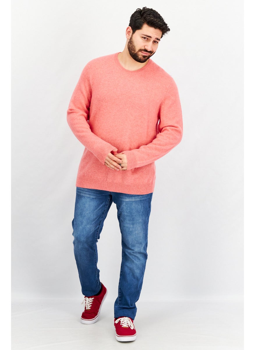 Club Room - Men Crew Neck Knitted Long Sleeve Sweaters, Pink - Image 1