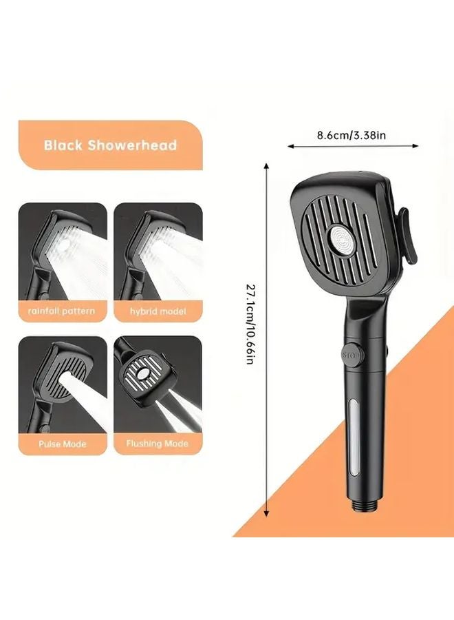 Turbine Shower Silver Handheld Shower With 4 Modes High Flow Water Panel One Touch Stop Valve - Image 4
