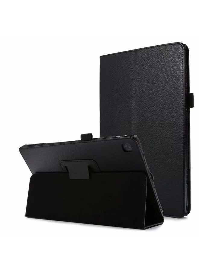 Case Cover For Samsung Galaxy Tab A7 10.4 2020 T500 Litchi Texture Horizontal Flip Solid Color Leather Case with Holder Black