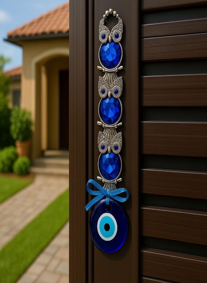 sculpmart 3 Owl Evil Eye Hanging for Home Entrance | Triple Owl Nazar Battu Ornament for Wall Hanging,Door, Balcony & Gifting | Brings Positivity & Wards Off Negative Energy - Image 5