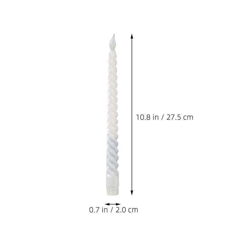 6pcs Flameless Taper Candles Battery Operated Spiral Candles For Wedding Birthday Home Holiday Decor Stylish Flameless Lights - Image 3