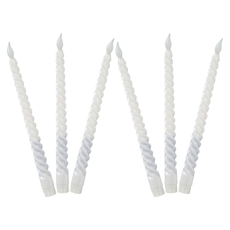 6pcs Flameless Taper Candles Battery Operated Spiral Candles For Wedding Birthday Home Holiday Decor Stylish Flameless Lights - Image 5