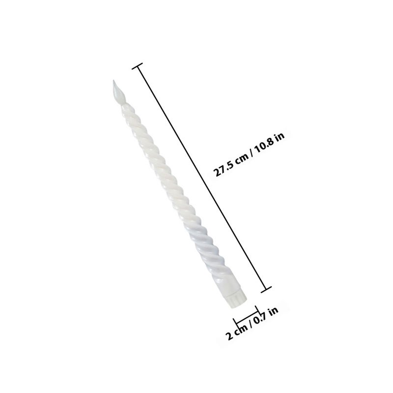 6pcs Flameless Taper Candles Battery Operated Spiral Candles For Wedding Birthday Home Holiday Decor Stylish Flameless Lights - Image 2