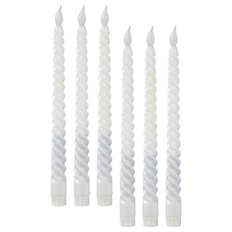 6pcs Flameless Taper Candles Battery Operated Spiral Candles For Wedding Birthday Home Holiday Decor Stylish Flameless Lights - Image 4