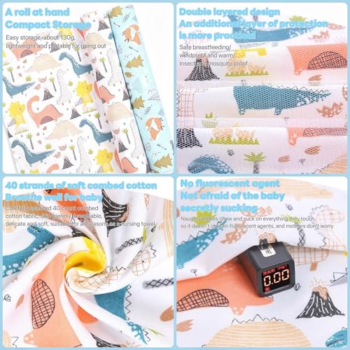 Sunkizzrs® Cotton 360° Nursing Covers for Breastfeeding —Feeding Cover Breastfeeding Mother —Feeding Covers for Nursing Mom —Feeding Scarf Breastfeeding with Mosquito Net for Baby Stroller - Image 3