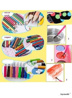 150pcs Children Kids Colored Pencil Painting Marker Pen Crayon Paint Brush  Drawing Tool Artist Kit School