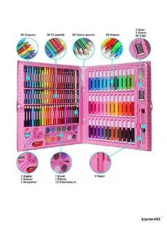 Art Supplies for Kids,Art Set for Kids, 150 PCS Art Supplies Set Children  Drawing Art Set with Portable Art Box, Crayons,Watercolor  Pen,Pencil,Coloring Supplies Gift for Kids, Toddlers (Pink) 
