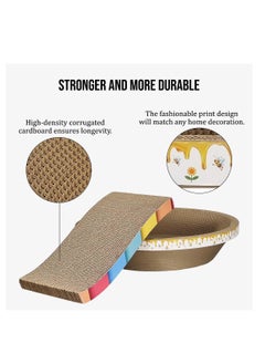 NNC PETS Cat scratching boards for indoor cats and kittens, 2pcs Corrugated paper scratching boards with Catnips and Decorative designs, Stress relief cat scratching toys, Protect your furniture (49 cm)  - Image 3