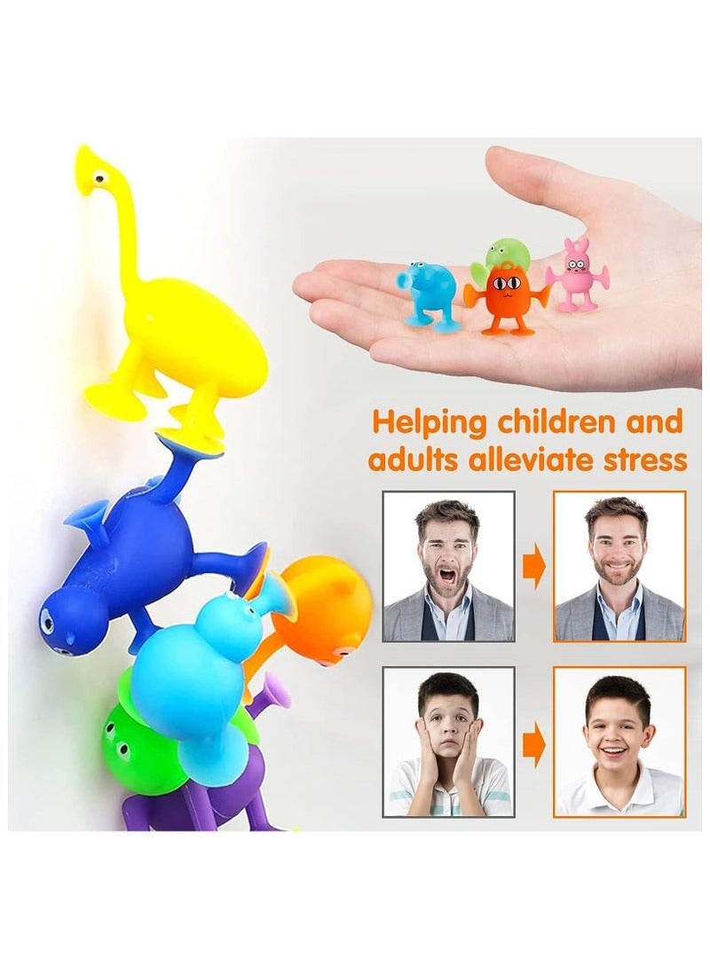 جيوستوس 15 PCS Soft Silicone Cup Cup Play Play Set ، ألعاب كأس الشفط على شكل حيوان ، إطلاق ضغط متعدد الألوان ، ألعاب تفاعلية للوالدين ، ألعاب غرفة الأطفال - Image 5