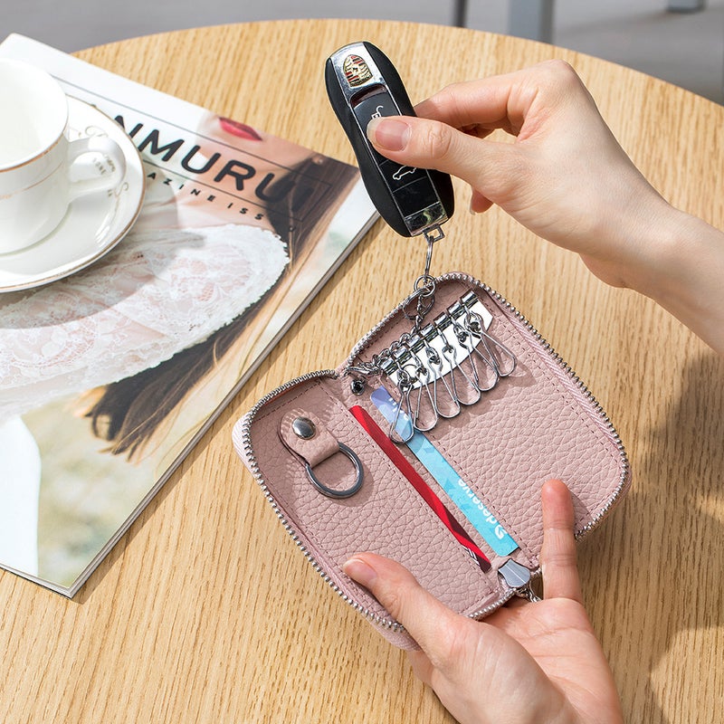 2023 New Genuine Leather Key Bag Women'S Fashion Card Bag Key Bag Two-In-One Multifunctional Home Key Bag Universal - Image 5