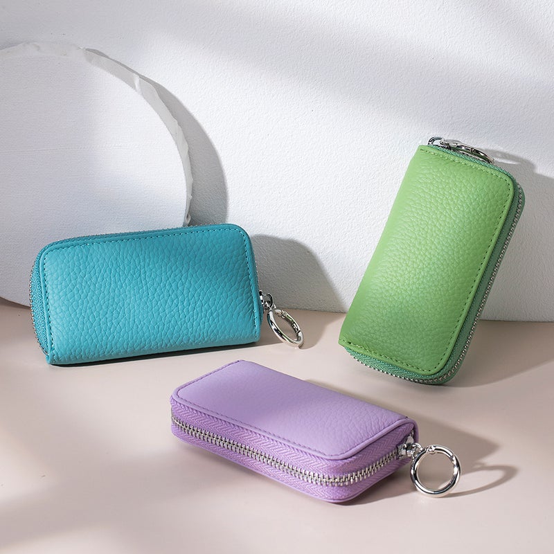 2023 New Genuine Leather Key Bag Women'S Fashion Card Bag Key Bag Two-In-One Multifunctional Home Key Bag Universal - Image 2