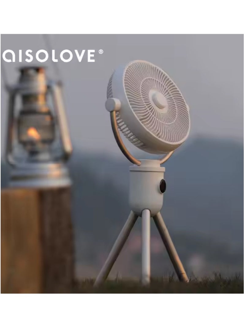 ايزولوف مروحة تخييم محمولة قابلة لإعادة الشحن عبر منفذ USB من aISOLOVE مع جهاز تحكم عن بعد، تعمل بالبطارية، مزودة بخاصية التذبذب التلقائي، وتدفق هواء قابل للتعديل، وشحن سريع من النوع C، مناسبة للاستخدام الداخلي والخارجي أثناء السفر - Image 2