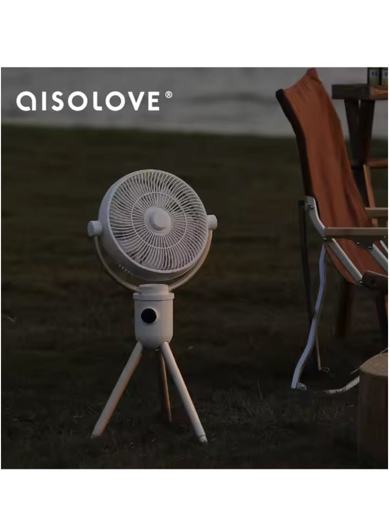 ايزولوف مروحة تخييم محمولة قابلة لإعادة الشحن عبر منفذ USB من aISOLOVE مع جهاز تحكم عن بعد، تعمل بالبطارية، مزودة بخاصية التذبذب التلقائي، وتدفق هواء قابل للتعديل، وشحن سريع من النوع C، مناسبة للاستخدام الداخلي والخارجي أثناء السفر - Image 3