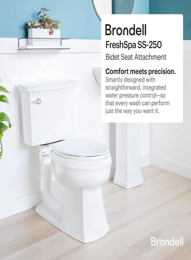 Brondell FSP-250 FreshSpa Thinline Precision Essential Bidet Attachment for Toilet Seats with Adjustable Water Pressure, Side Arm Control, Thin Profile, White (Dual Nozzles) - Image 2