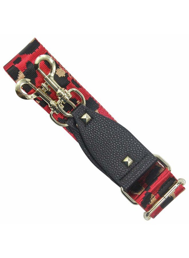 Duwi Wide Purse Strap Multicolor Striped Guitar Style Strap Adjustable Canvas Crossbody Bag Strap, Black, Red, Leopard Print - Image 5