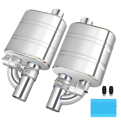 peastorm 2.5 Inch Valved Muffler Exhaust Cutout with Muffler Cat Back Exhaust System Kit (2pcs) - Image 1