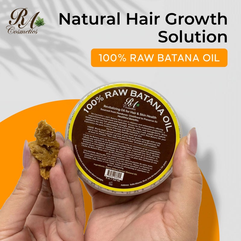 RA COSMETICS 100% Natural Unrefined Batana Hair Oil for Healthy Hair, 16 oz | Dr Sebi Batana Oil Hair Moisturizer for Damaged Hair Repair| Strengthening and Nourishing Hair Conditioner - Image 2