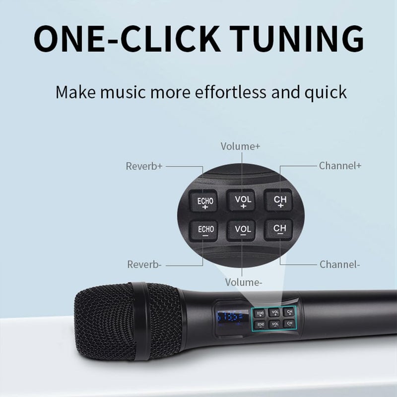 Yamnweo S-88 Wireless Karaoke Microphone with Fiber Optic Input - UHF Singing Mic for TV, Speaker, Amplifier, DSP Anti-Howling, 200m Range, Type-C Power Supply, Compatible with Multiple Karaoke Apps - Image 3