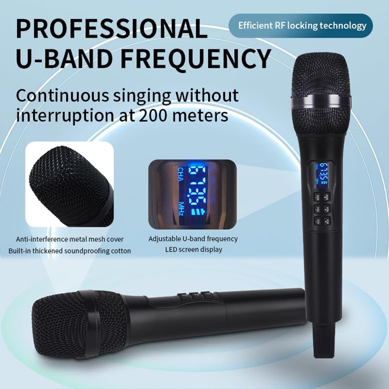 Yamnweo S-88 Wireless Karaoke Microphone with Fiber Optic Input - UHF Singing Mic for TV, Speaker, Amplifier, DSP Anti-Howling, 200m Range, Type-C Power Supply, Compatible with Multiple Karaoke Apps - Image 2