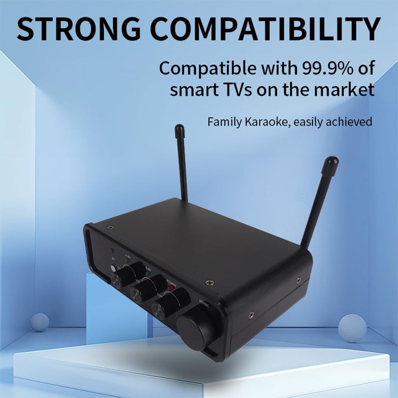 Yamnweo S-88 Wireless Karaoke Microphone with Fiber Optic Input - UHF Singing Mic for TV, Speaker, Amplifier, DSP Anti-Howling, 200m Range, Type-C Power Supply, Compatible with Multiple Karaoke Apps - Image 5