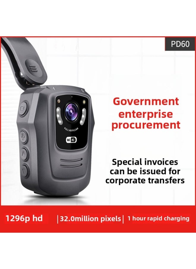 Generic Law Enforcement Pioneer Charging PD60 Law Enforcement Recorder HD Duty Work Site Recorder WiFi Wireless-Body Color:PD60 Fast Charge 16g  - Image 1