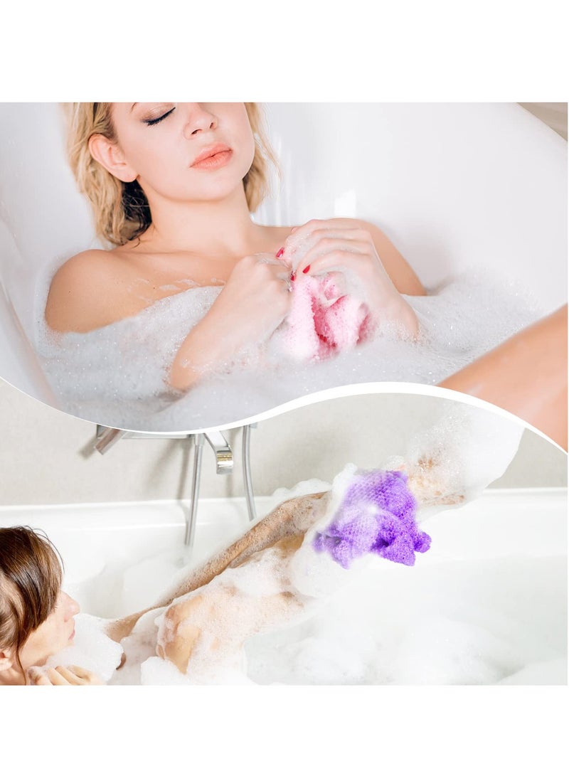 Accessorize Kingdom 3 African Net Bath Sponges - Exfoliating Scrubbers, Yellow, Pink, Purple  - Image 5