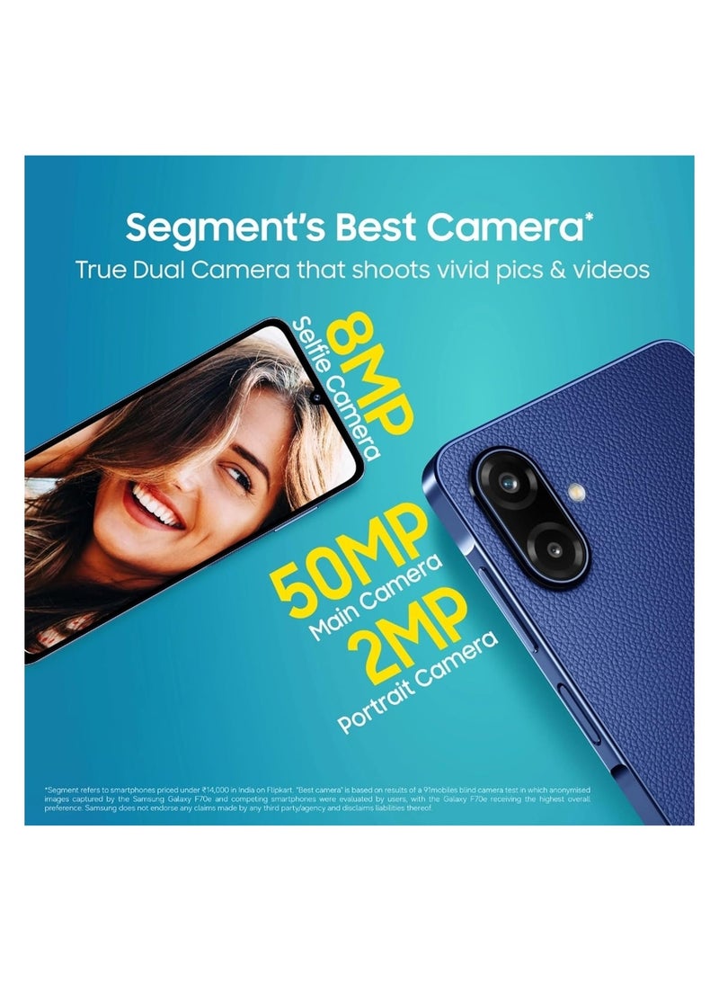 Samsung Galaxy F70e 5G (Spotlight Blue, 4GB RAM, 128GB Storage) | Dimensity 6300 Processor | 50MP Camera | 120Hz Display | 6000mAh Battery - Image 3