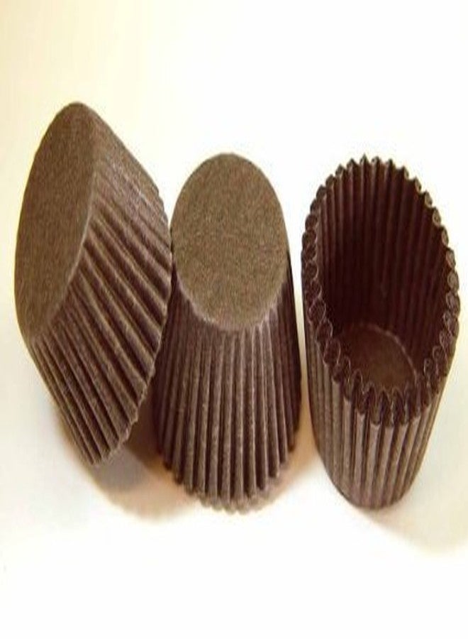 Melostu #4 Brown Glassine Paper Candy Cups - Chocolate Peanut Butter Baking Liners (1000) - Image 1