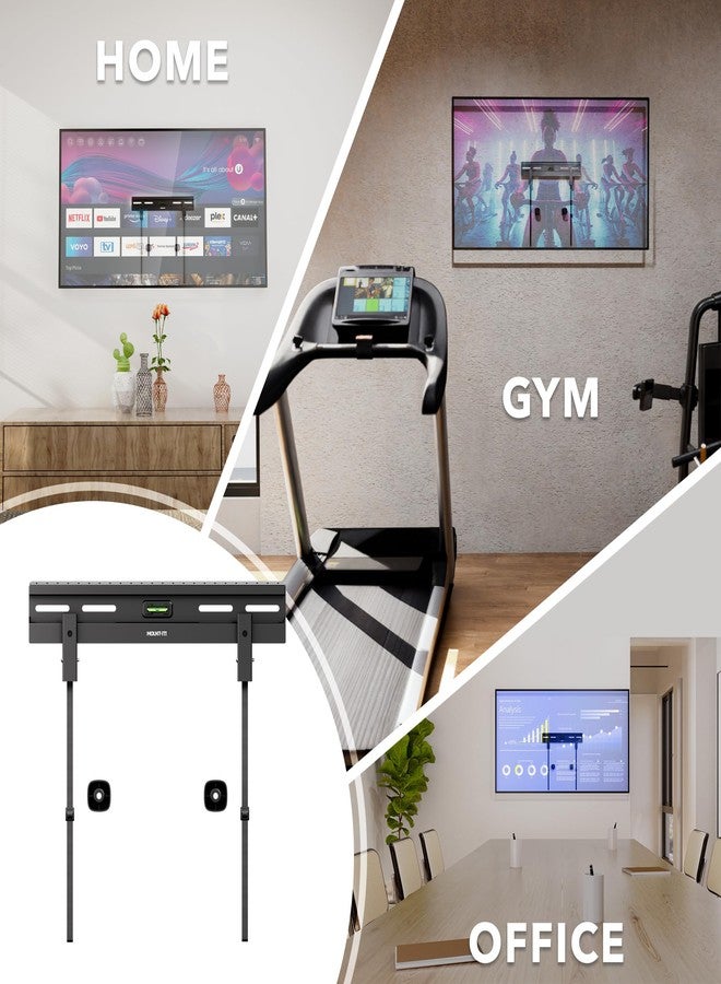 ماونت-إت! حامل تلفزيون جداري بدون دعامات من ماونت-إت!، حامل تلفزيون جداري بدون دعامات للشاشات المسطحة من 23 إلى 65 بوصة، سهل التركيب بدون حفر، تصميم نحيف بسمك 1.1 بوصة، يتحمل وزنًا يصل إلى 77/132 رطلاً، متوافق مع معايير VESA من 100x100 إلى 400x400 - Image 5