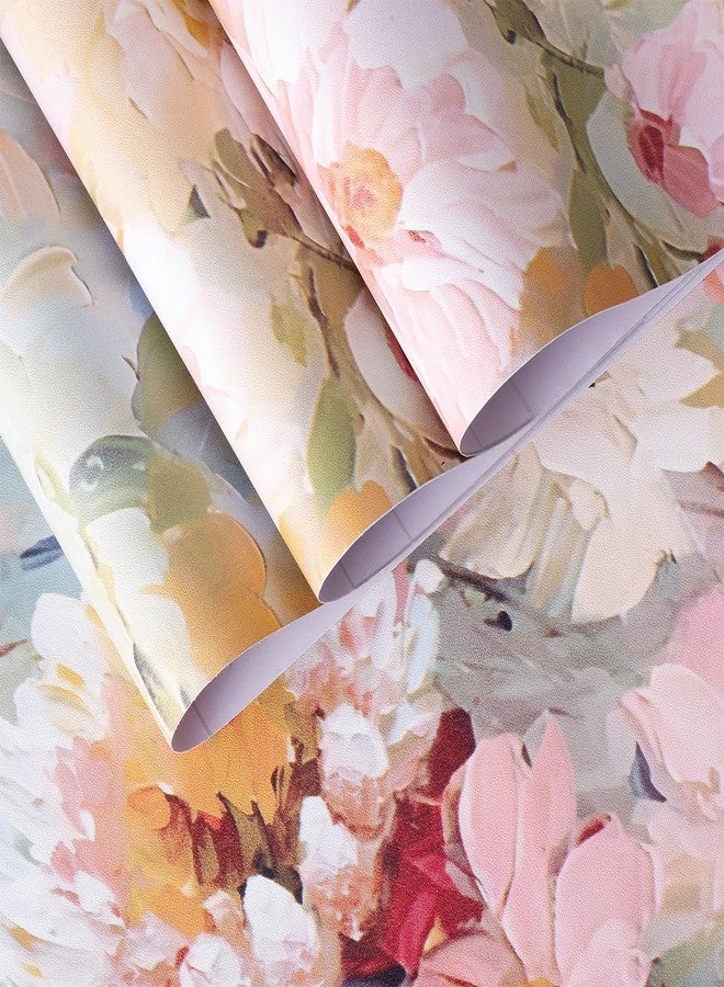 TAOGIFT Peel and Stick Decorative Colorful Floral Thick Shelf Liner Contact Paper for Cabinets Dresser Drawer Furniture Window Wall Paper Sticker 17.7x117 Inches - Image 2