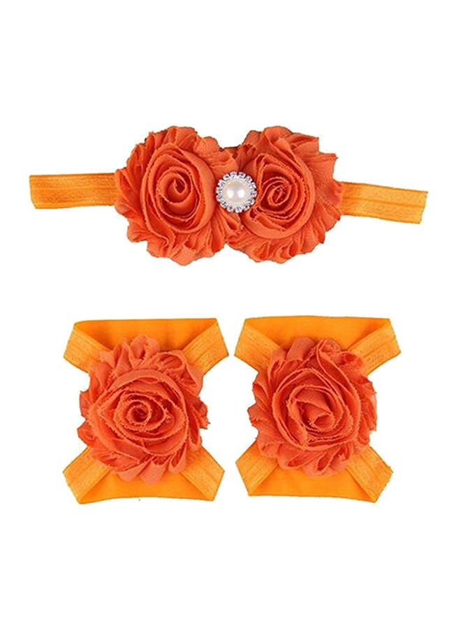 Barefoot Sandals With Flower Design Headband