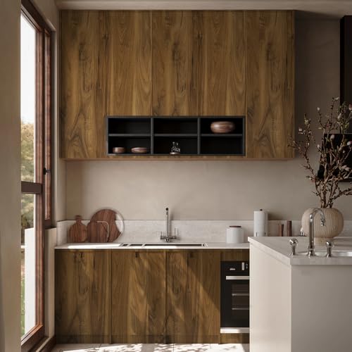COSNIGHT Wood Contact Paper Peel and Stick - Brown Self Adhesive Vinyl Wrap Wooden Grain Waterproof Wallpaper - 15.7''x120'' Removable Nature Wall Paper for Cabinet Countertop Kitchen - Image 4