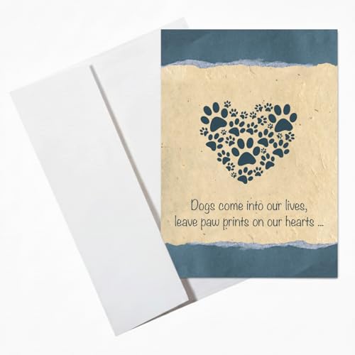Dog Speak Pet Sympathy Card - "Dogs Come Into Our Lives, Leave Paw Prints on Our Hearts" - Thoughtful Loss of Pet Card with Envelope from a Beloved Companion, 4.75" x 6.75" - Image 3