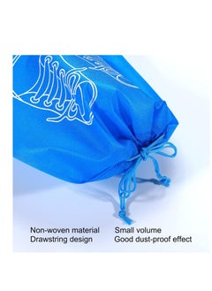 Generic Shoe storage bags dust-proof drawstring shoe bags with transparent hole portable waterproof organizers for daily use and travel 5 PCs blue color from Rana store  - Image 3
