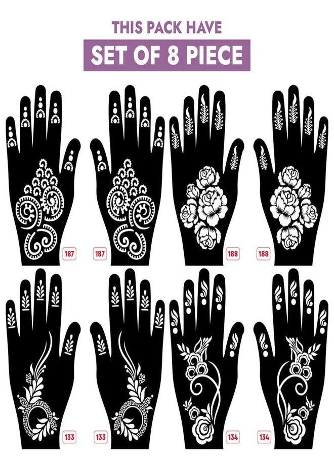 Apcute Stencil mehndi design for hands Latest Mehandi Design Stencils for Girls, womens, kids, unisex Design NO - Apcute-New-187-188-133-134 - Image 2